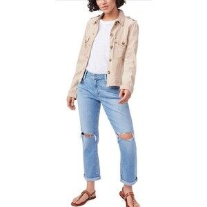 NWT Paige Brigitte Boyfriend Skinny Jeans Destructed Denim Size 26